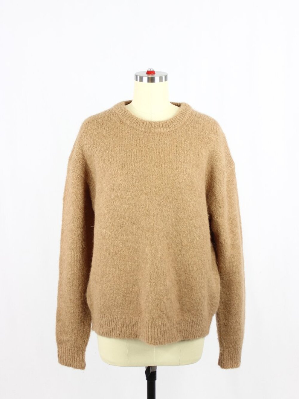 Aritzia BABATON Calvin Camel Tan Mohair Alpaca Knit Crew Neck Sweater, Size S